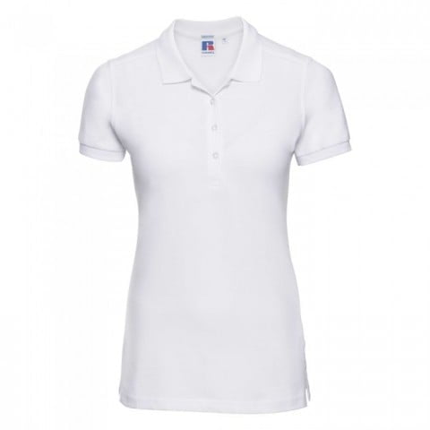 White - Damska koszulka polo Stretch