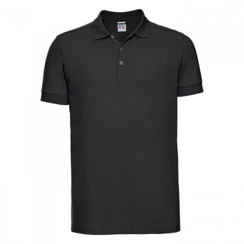 Black - Męska koszulka polo Stretch