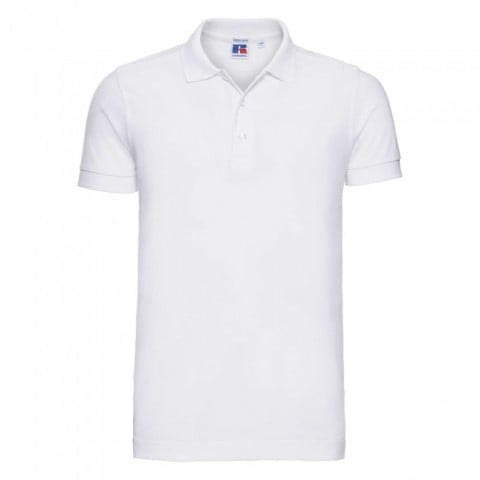 White - Męska koszulka polo Stretch