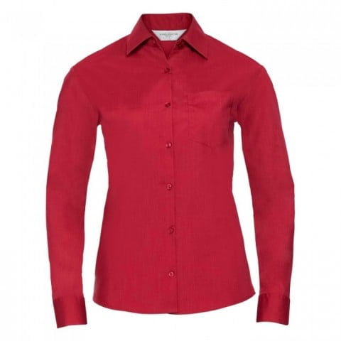 Classic Red - Damska klasyczna koszula Polycotton