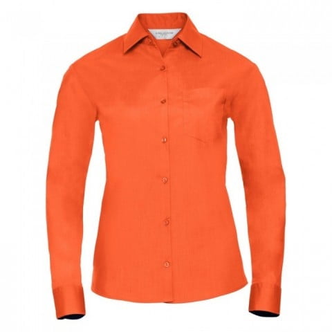 Orange - Damska klasyczna koszula Polycotton