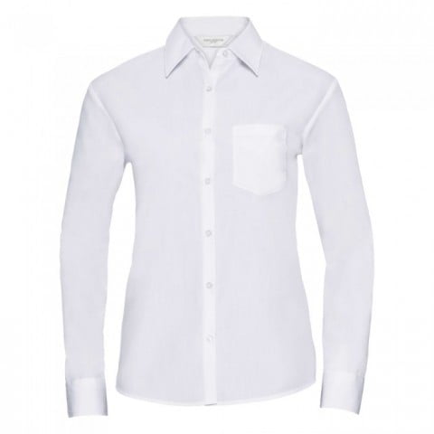 White - Damska klasyczna koszula Polycotton