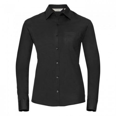 Black - Damska klasyczna bluzka Polycotton