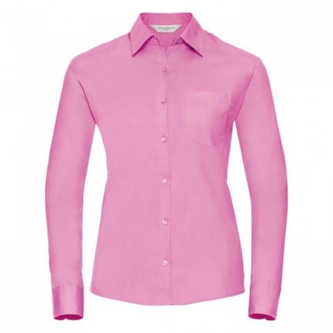 Bright Pink - Damska klasyczna bluzka Polycotton