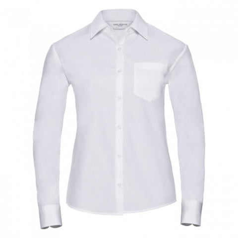 White - Damska klasyczna bluzka Polycotton