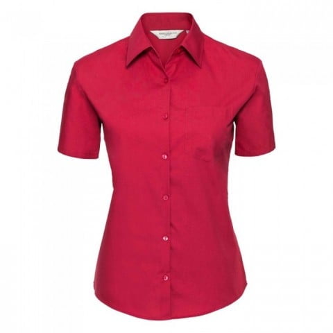 Classic Red - Damska klasyczna bluzka Pure Cotton