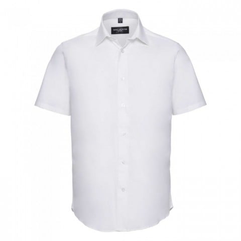 White - Męska dopasowana koszula Stretch