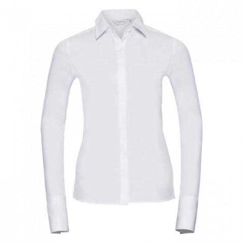 White - Damska taliowana koszula Ultimate z dodatkiem stretchu