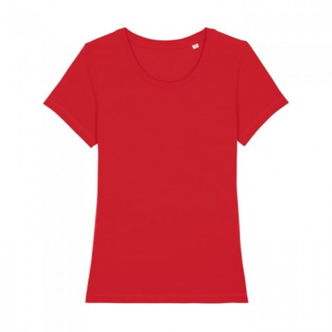Czerwony damski t-shirt organic z haftowanym logo firmy Stella Expresser RAVEN