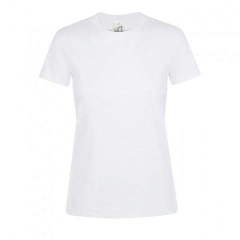 Biała koszulka z własnym haftowanym logo firmy Sol's 01825