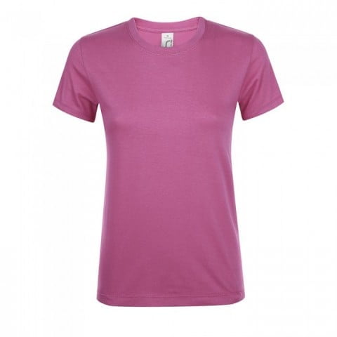 Różowa koszulka z własnym haftowanym logo firmy Sol's 01825