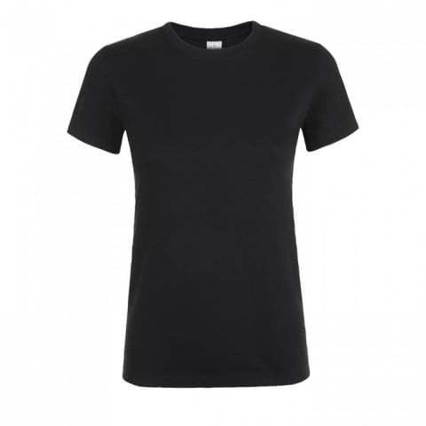 Czarna koszulka z własnym haftowanym logo firmy Sol's 01825