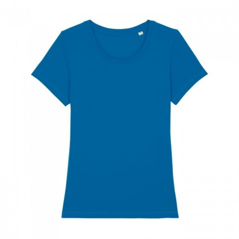 Niebieski damski t-shirt organic z haftowanym logo firmy Stella Expresser RAVEN