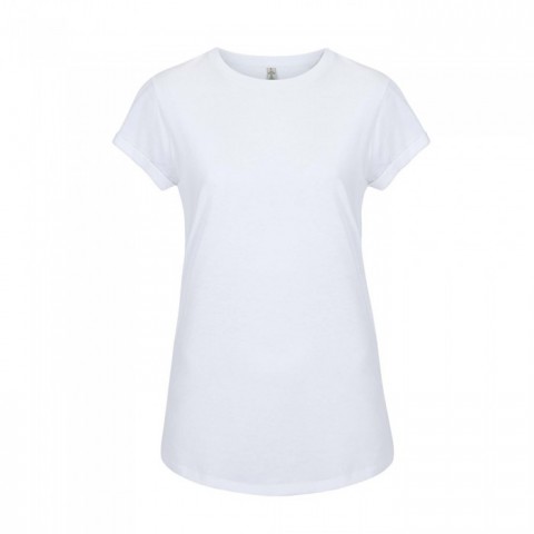 Biały t-shirt z wywijanymi rękawkami Continental SA16 RAVEN odzież z haftem i nadrukiem