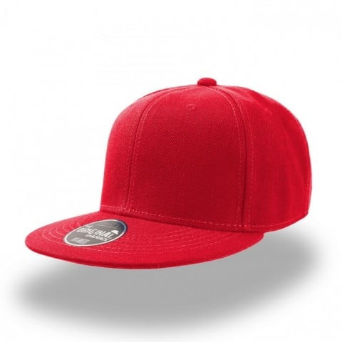 czerwony snapback z nadrukiem