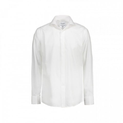 White - Elegancka popelinowa koszula z rękawami na spinki SS160