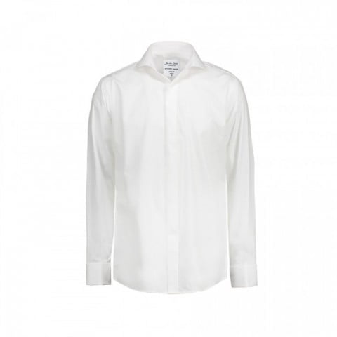 White - Poplin - Tuxedo - Langärmlig Modern Fit Hemd SS160