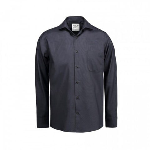 Black - Elegancka koszula biznesowa z tkaniny Oxford Modern Fit SS310