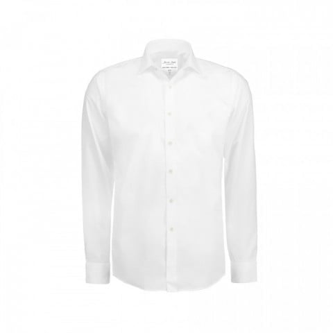 White - Poplin - Langärmlig Slim Fit Hemd SS402