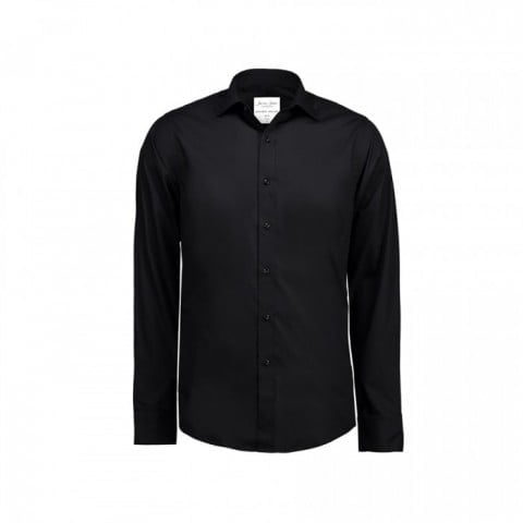 Black - Prosta i klasyczna koszula z miękkiej popeliny SS402