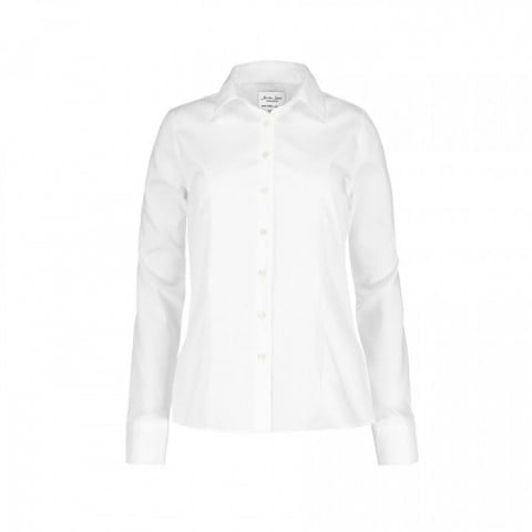 White - Biznesowa bluzka z tkaniny fine twill z wykończeniem non iron SS720