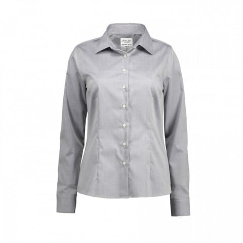 Silver Grey - Biznesowa bluzka z tkaniny fine twill z wykończeniem non iron SS720