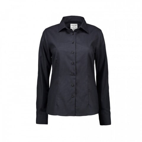 Black - Elegancka bluzka biznesowa Oxford z wykończeniem non-iron SS740