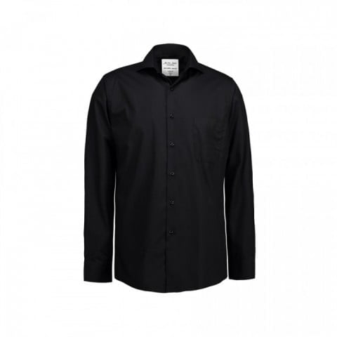 Black - Prosta i klasyczna koszula z miękkiej popeliny SS7