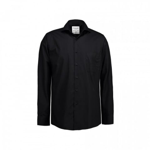 Black - Poplin - Langärmlig Modern Fit Hemd SS7
