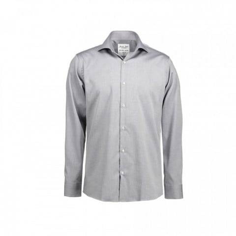 Silver Grey - Fine Twill - Langärmlig Modern Fit Hemd SS8