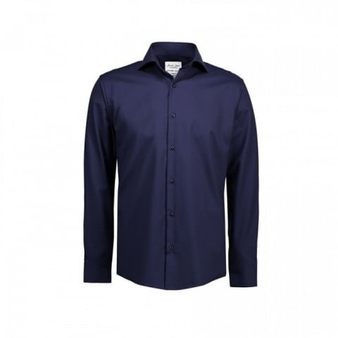 Navy - Fine Twill - Langärmlig Modern Fit Hemd SS8