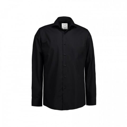 Black - Biznesowa koszula z tkaniny fine twill SS8