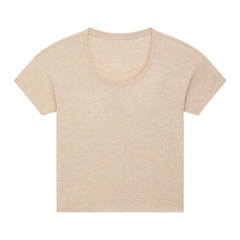Damska różowa melanżowa koszulka z certyfikowanej bawełny z własnym sitodrukiem Stella Chiller