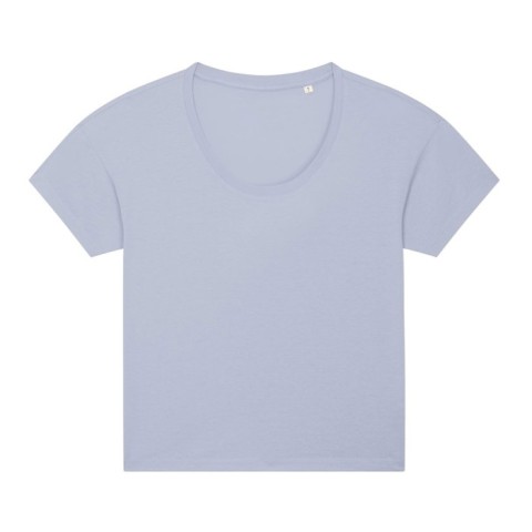 Damska lawendowa koszulka z certyfikowanej bawełny z własnym sitodrukiem Stella Chiller