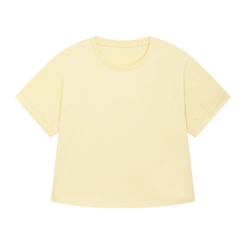 Jasnożółty organiczny t-shirt damski Stella Collider