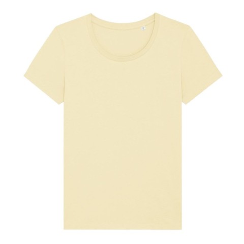 Jasnożółty damski t-shirt organic z haftowanym logo firmy Stella Expresser RAVEN
