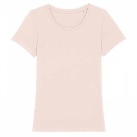 Różowy damski t-shirt organic z haftowanym logo firmy Stella Expresser RAVEN