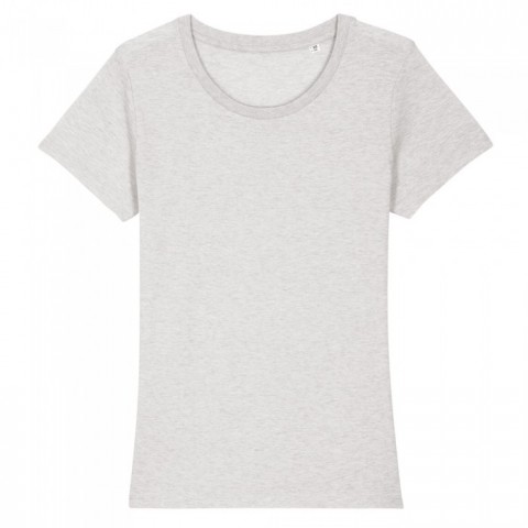 Jasnoszary damski t-shirt organic z haftowanym logo firmy Stella Expresser RAVEN