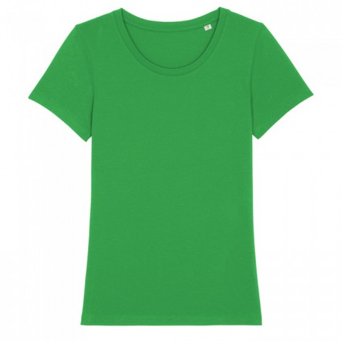 Zielony damski t-shirt organic z haftowanym logo firmy Stella Expresser RAVEN