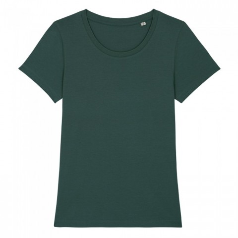 Zielony damski t-shirt organic z haftowanym logo firmy Stella Expresser RAVEN