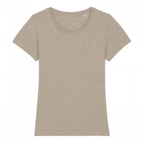 Szary damski t-shirt organic z haftowanym logo firmy Stella Expresser RAVEN