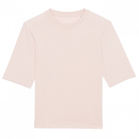 Różowa koszulka damska organic z własnymi nadrukami Stella Fringer Stanley Stella