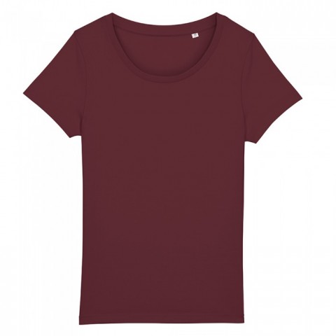 Bordowy damski t-shirt organiczny z logo firmy Stella Jazzer RAVEN