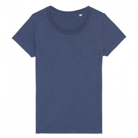 Niebieski melanżowy damski t-shirt organiczny z logo firmy Stella Jazzer RAVEN