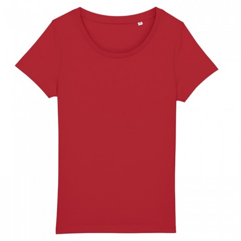 Czerwony damski t-shirt organiczny z logo firmy Stella Jazzer RAVEN