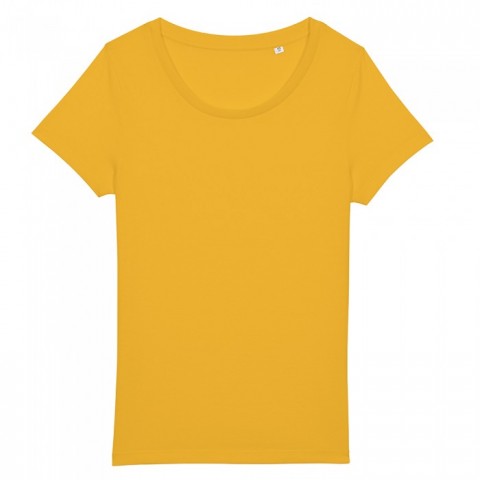 Żółty damski t-shirt organiczny z logo firmy Stella Jazzer RAVEN