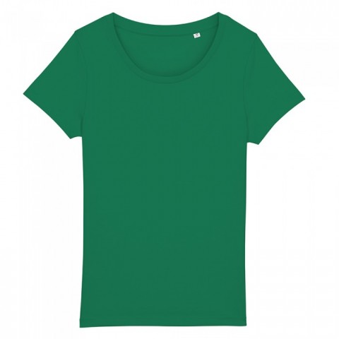 Zielony damski t-shirt organiczny z logo firmy Stella Jazzer RAVEN