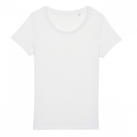 Biały damski t-shirt organiczny z logo firmy Stella Jazzer RAVEN