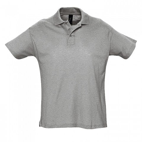 Grey Melange - Męska koszulka polo Summer II
