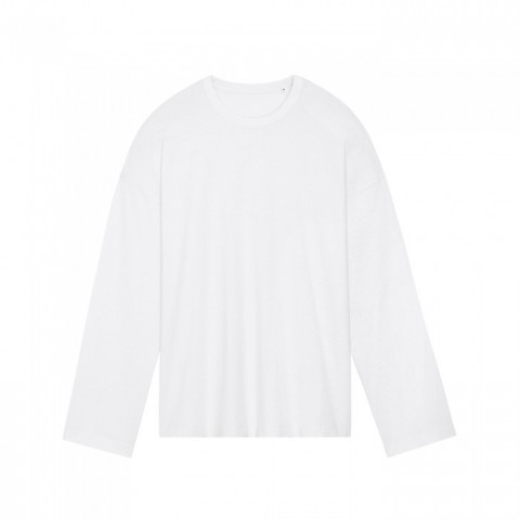 Biały tshirt unisex z długim rękawem Triber Stanley Stella RAVEN odzież z haftem i drukiem